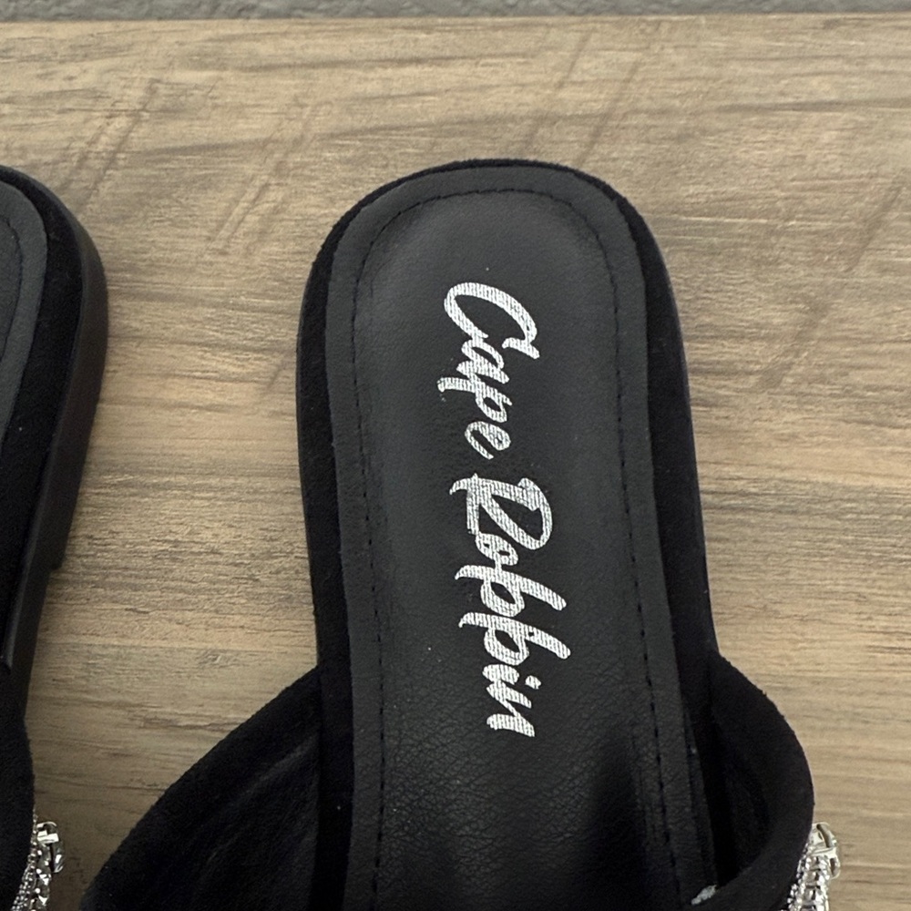 Cape Robbin Silver Rhinestone Mules - Picture 2 of 6